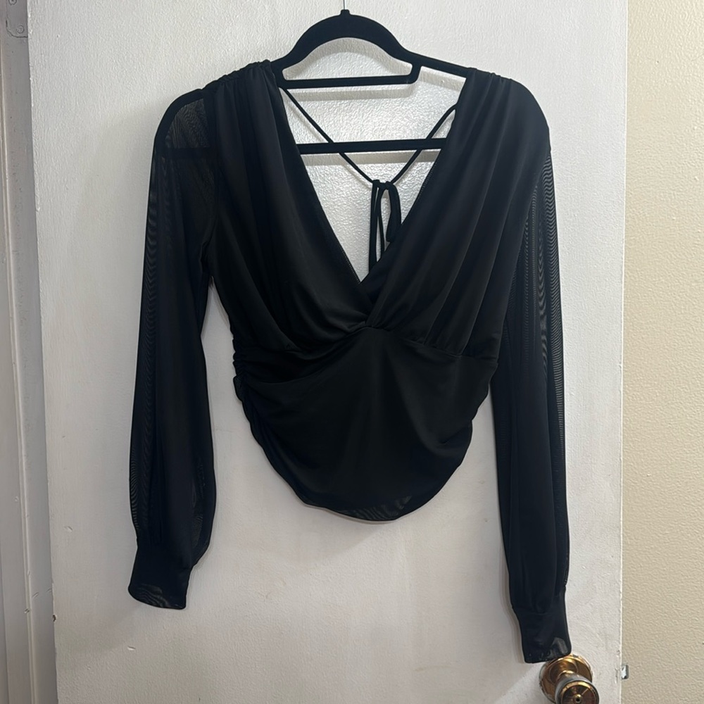 COPY - Black fashion nova mesh top